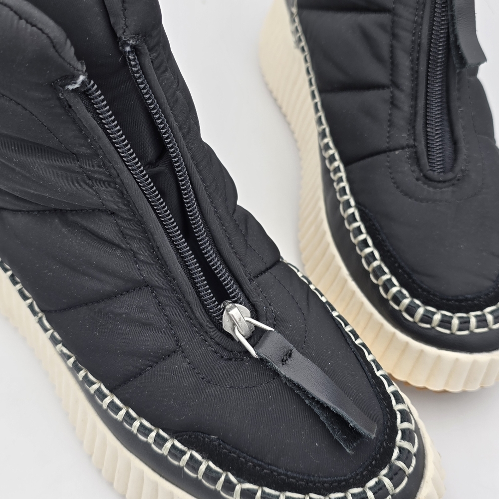 NWOT Dolce Vita Devlin Platform Zip-Up Sneakers, Black Nylon, Women's 8 - Picture 3 of 14